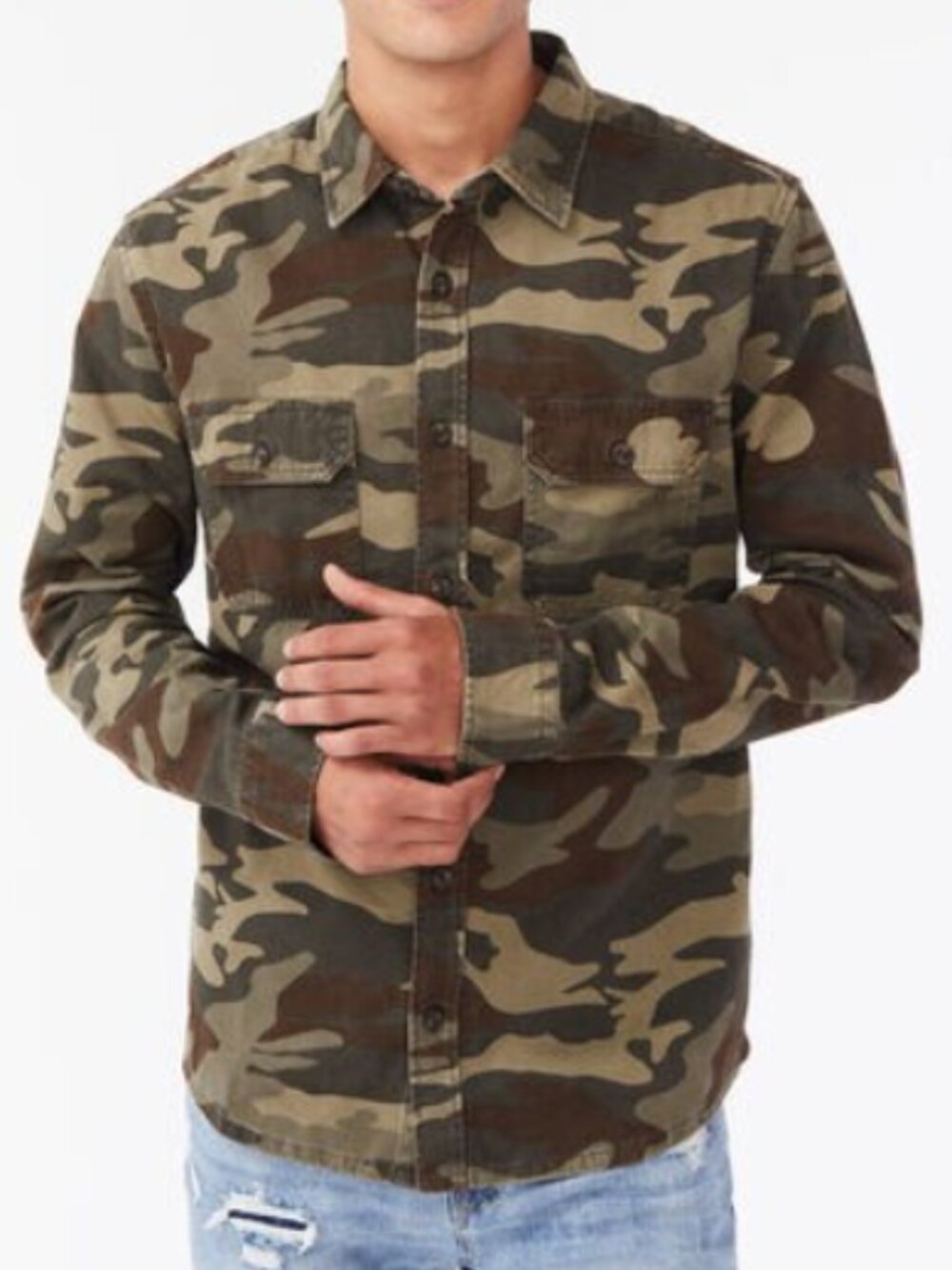 NWT Aeropostale Long Sleeve Camo Workwear Button-Down Shirt - Mens Medium